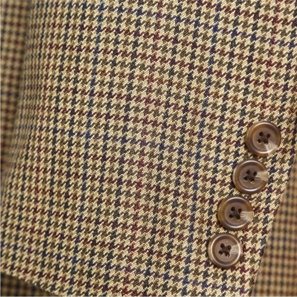 Chaps 100% Silk‎ 2 Button Houndstooth Sport Coat Size 46L